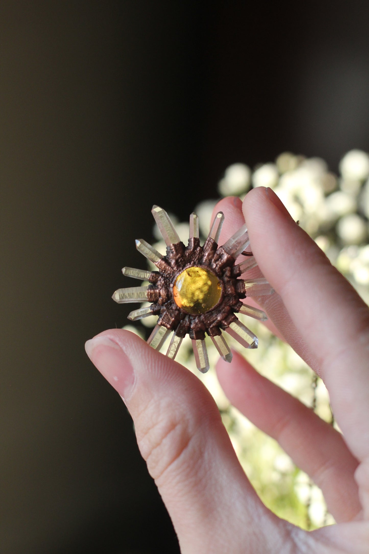 MADE TO ORDER: Mini Amber Sun Choker Copper Necklace