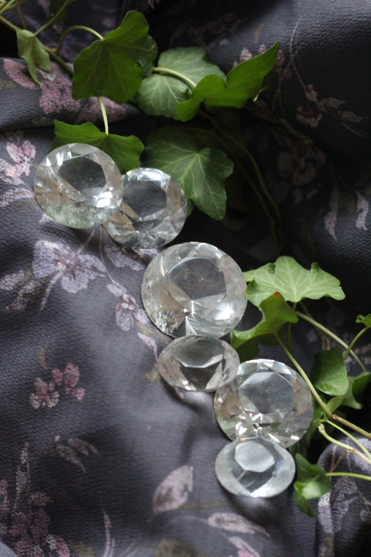 Polished  Faceted Quartz Diamonds