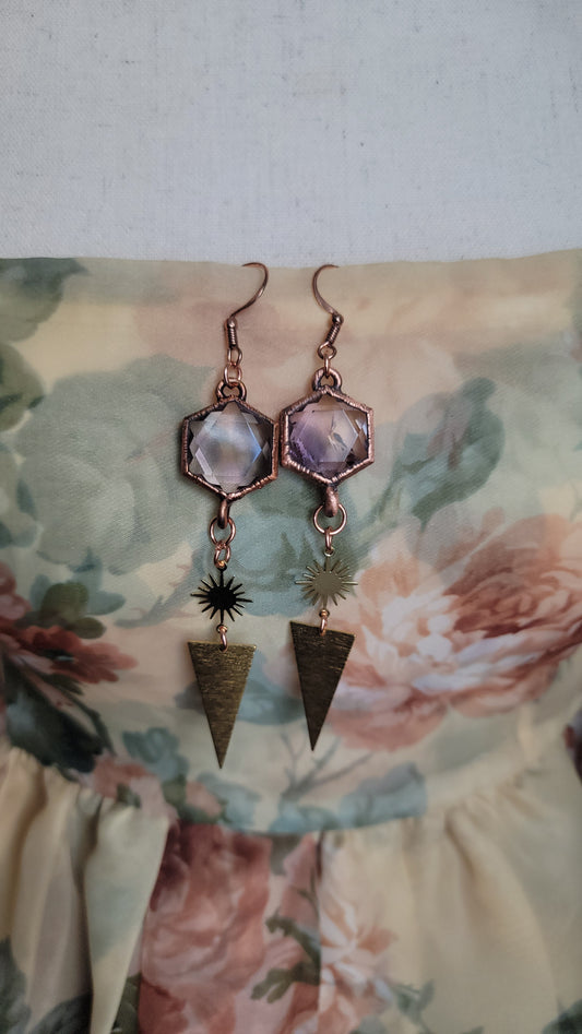 Venus Grunge: Ametrine Copper Statement Earrings 1