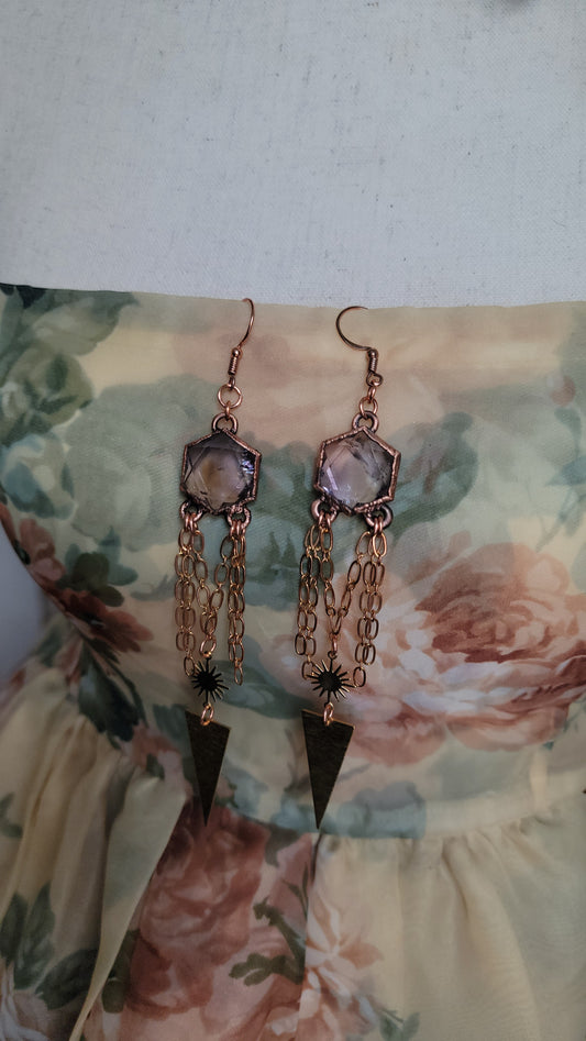 Venus Grunge: Ametrine Copper Statement Earrings 2