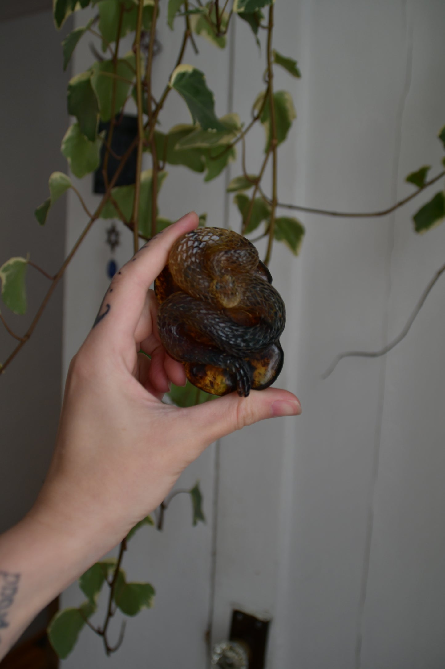 Carved Chiapas Amber Rattlesnake