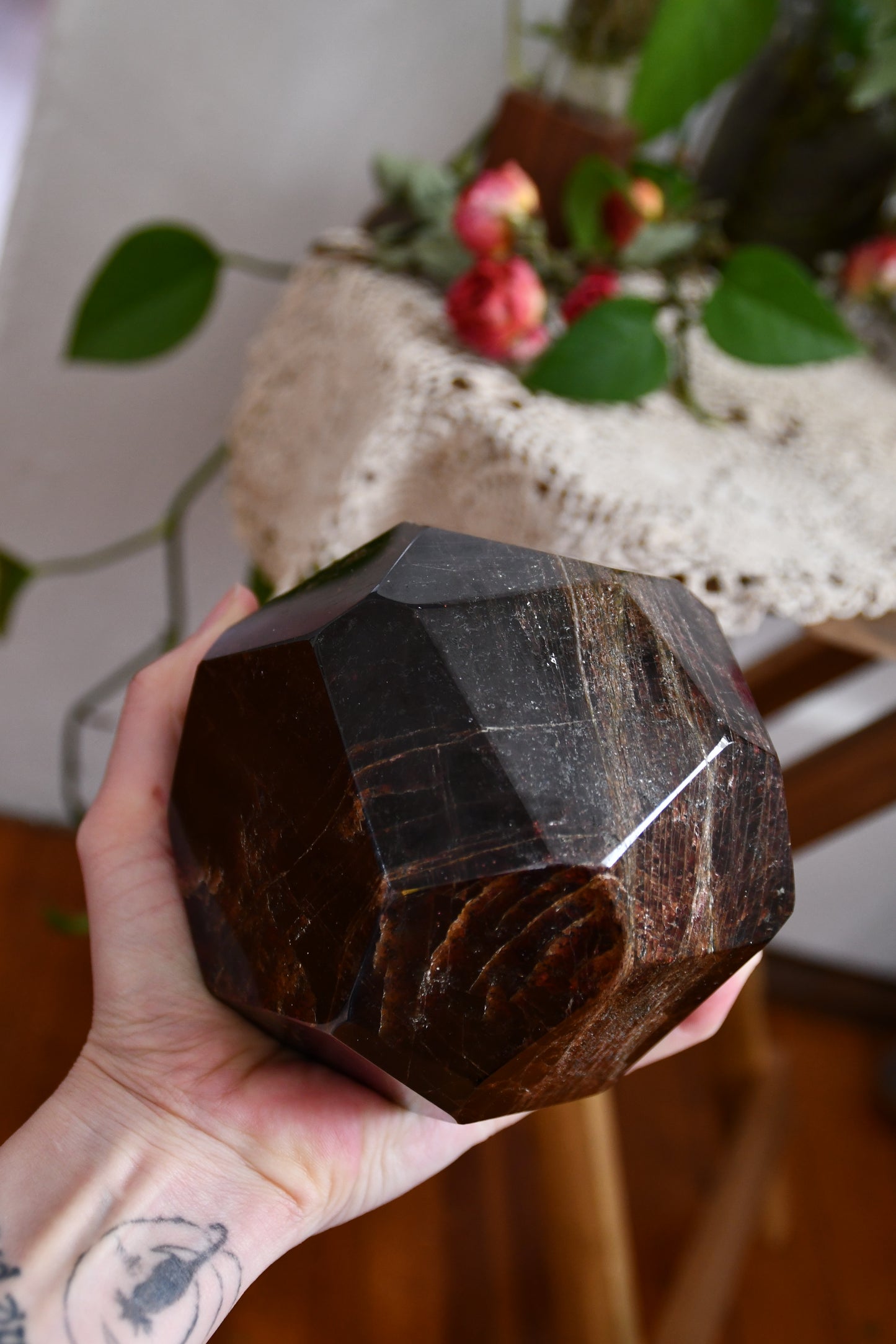 Large Polished Garnet Dodecahedron