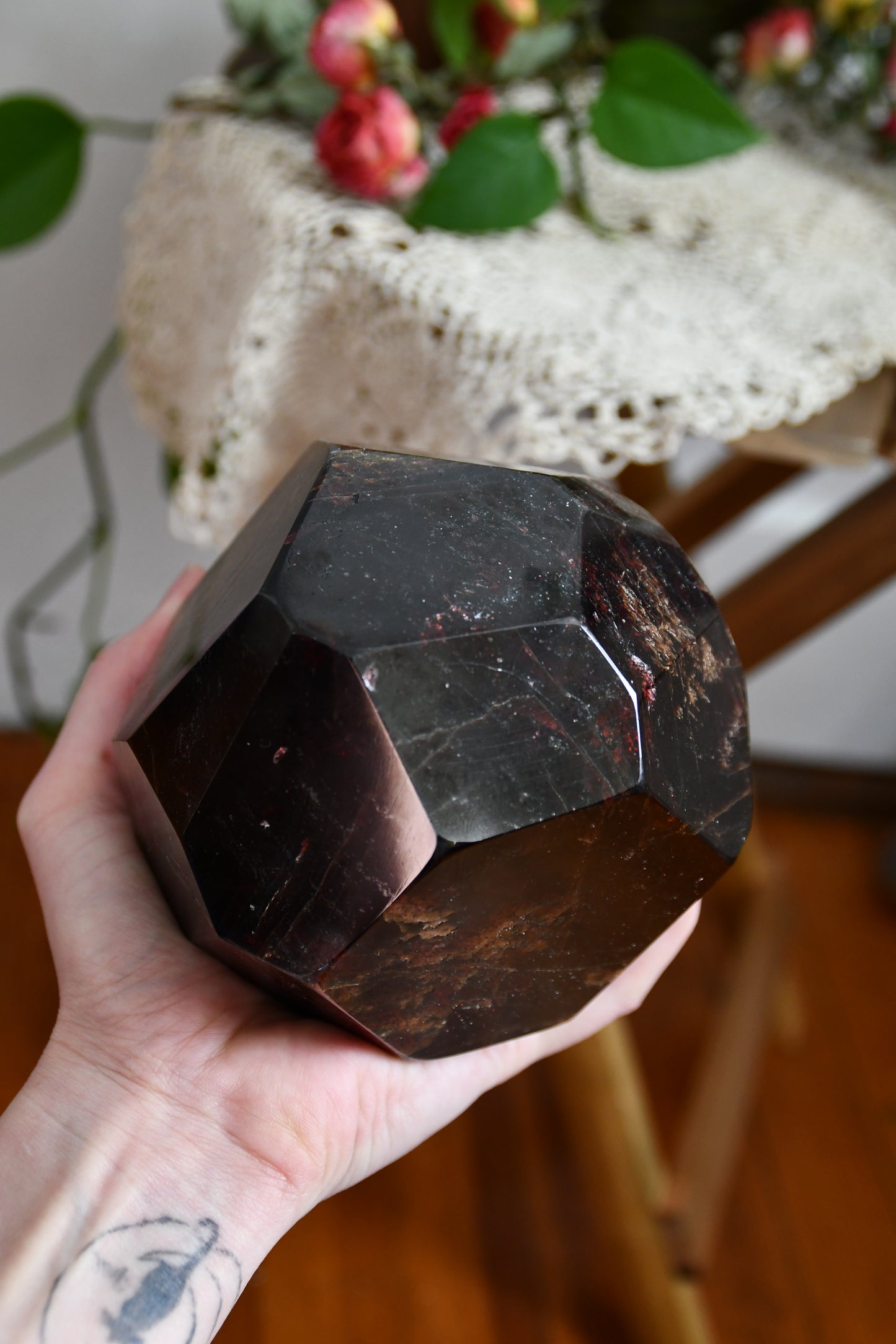 Large Polished Garnet Dodecahedron