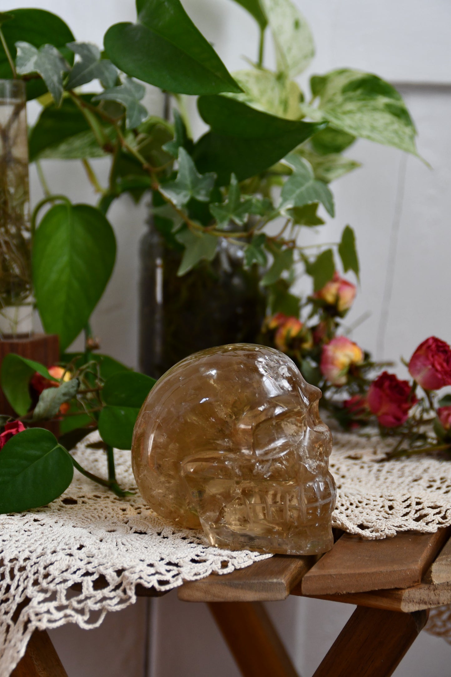 Natural Citrine Carved Skull