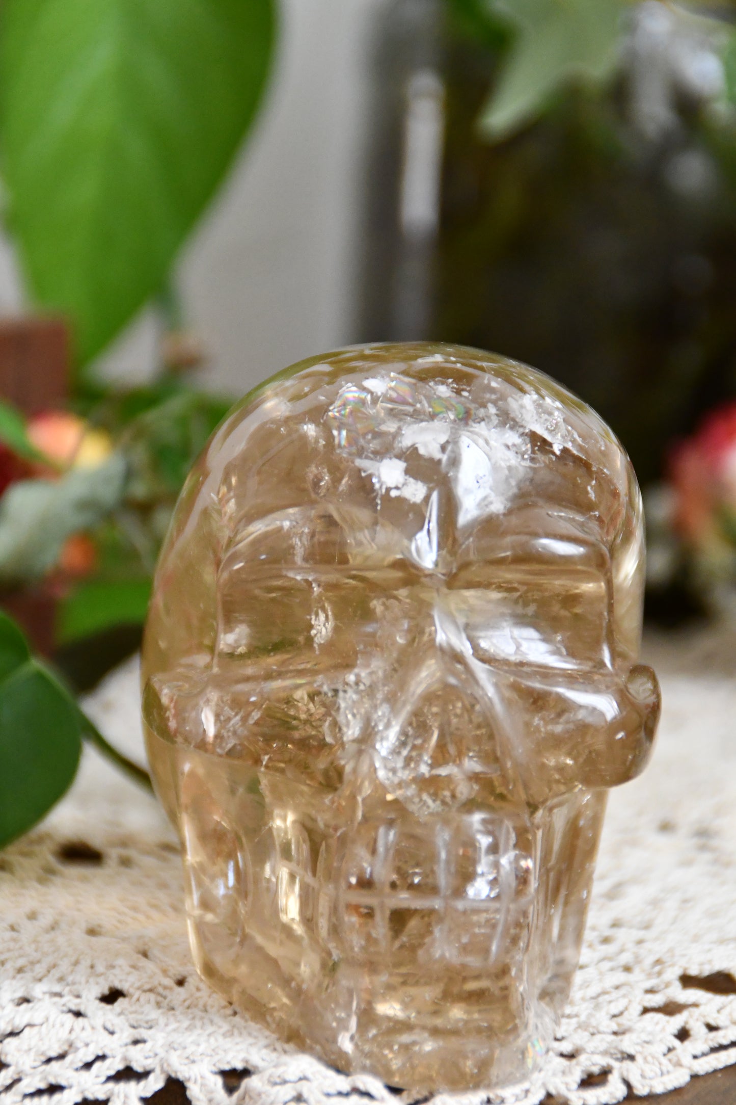 Natural Citrine Carved Skull