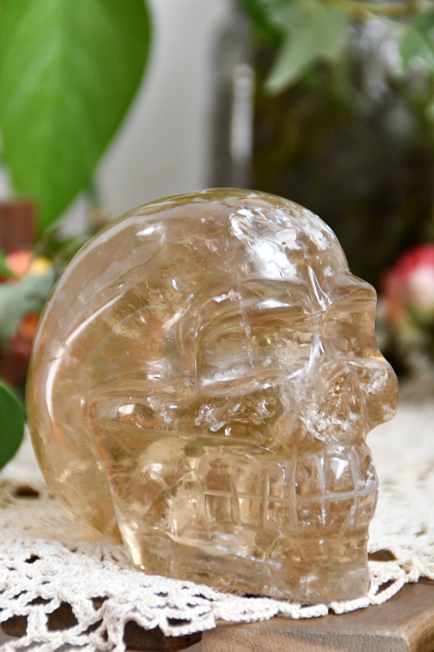 Natural Citrine Carved Skull