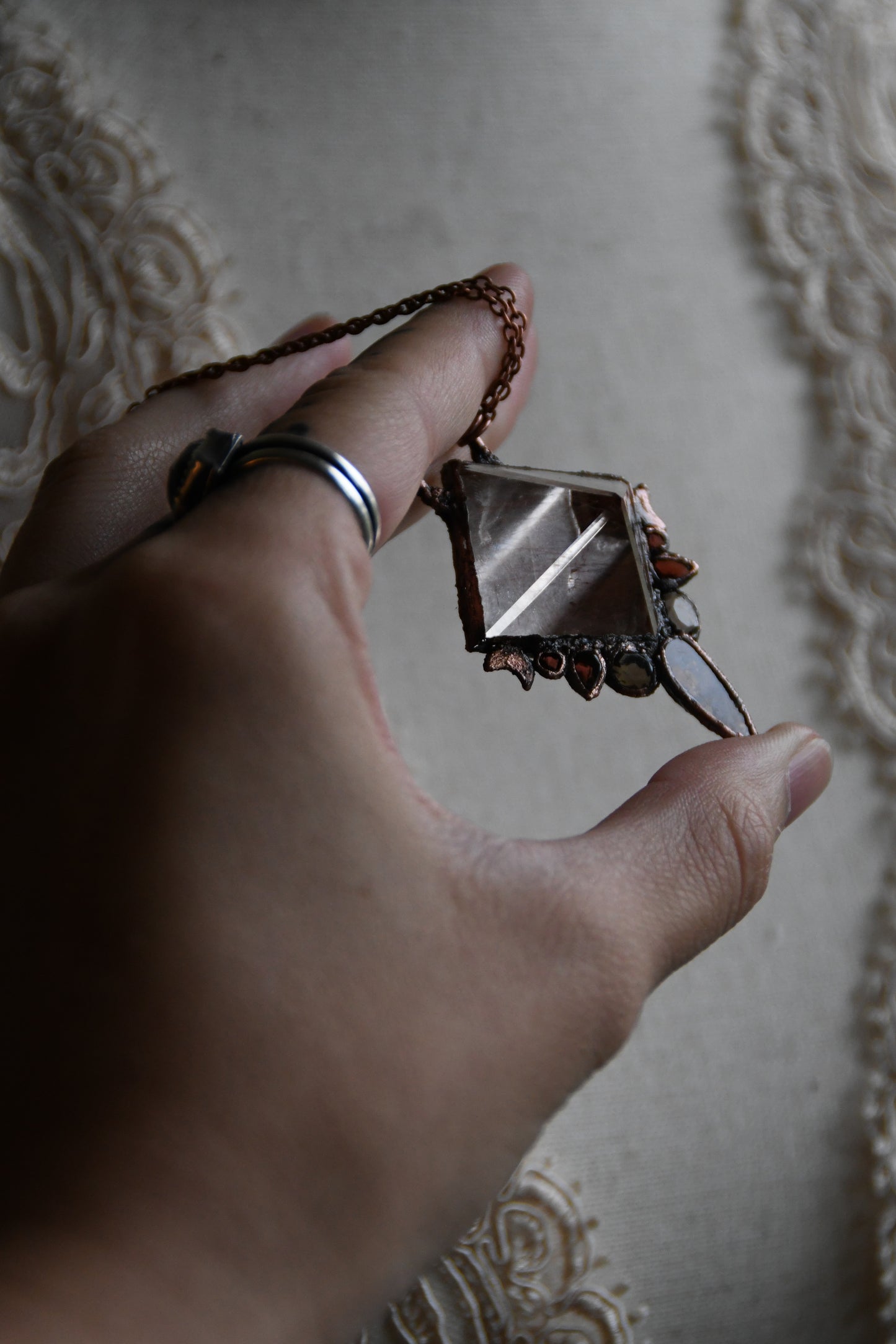 Relics: Glimmers of Hope Rutilated Quartz Copper Necklace