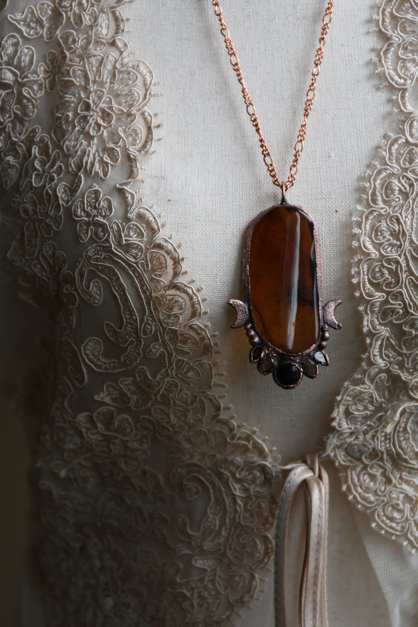 Relics: The Resilient Story Weaver Amber Copper Necklace