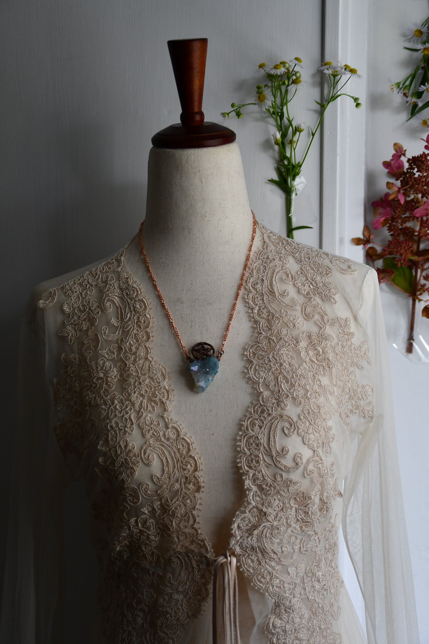 Ritual: Aqua Aura Pentacle Copper Pendant