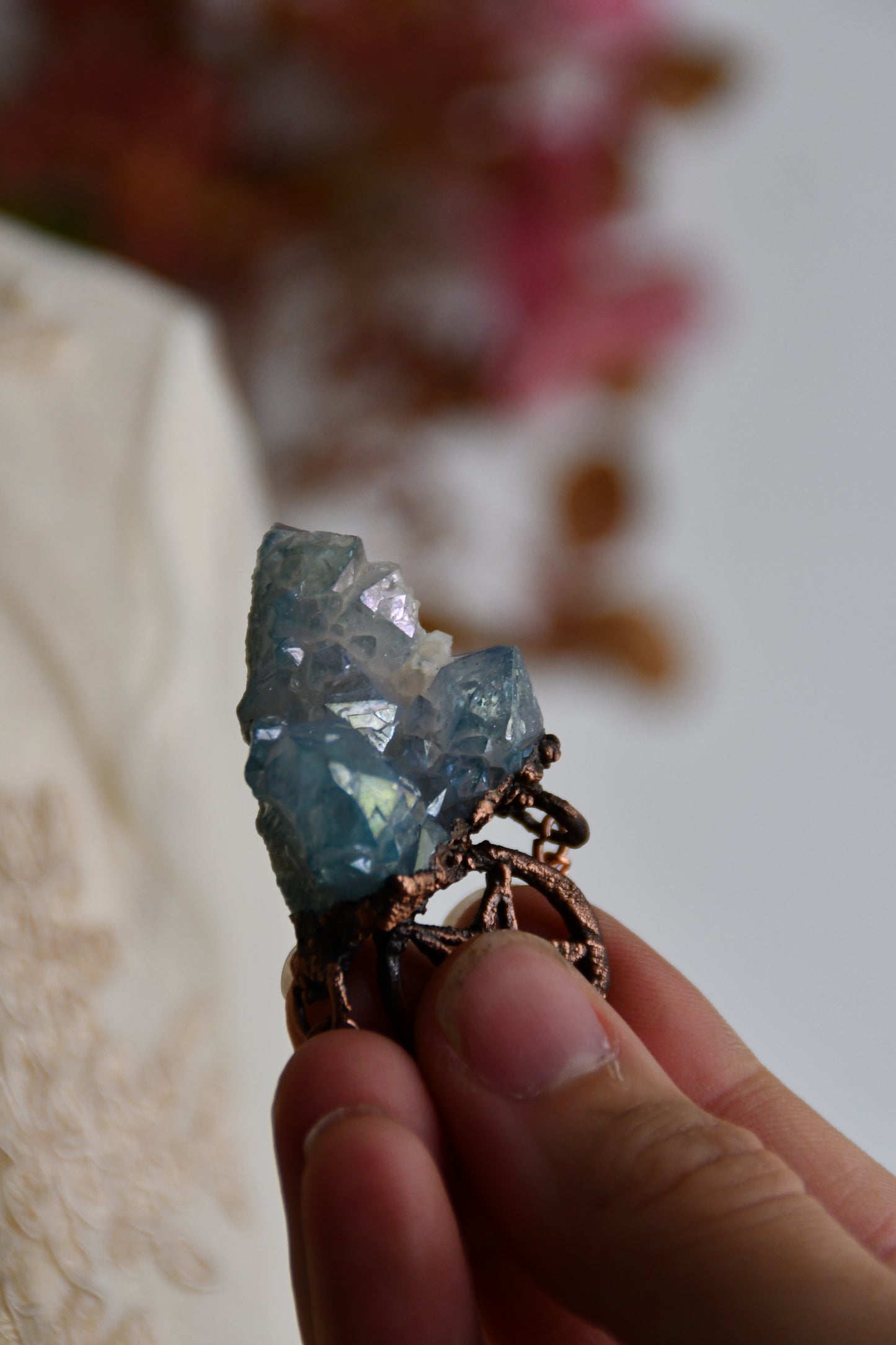 Ritual: Aqua Aura Pentacle Copper Pendant