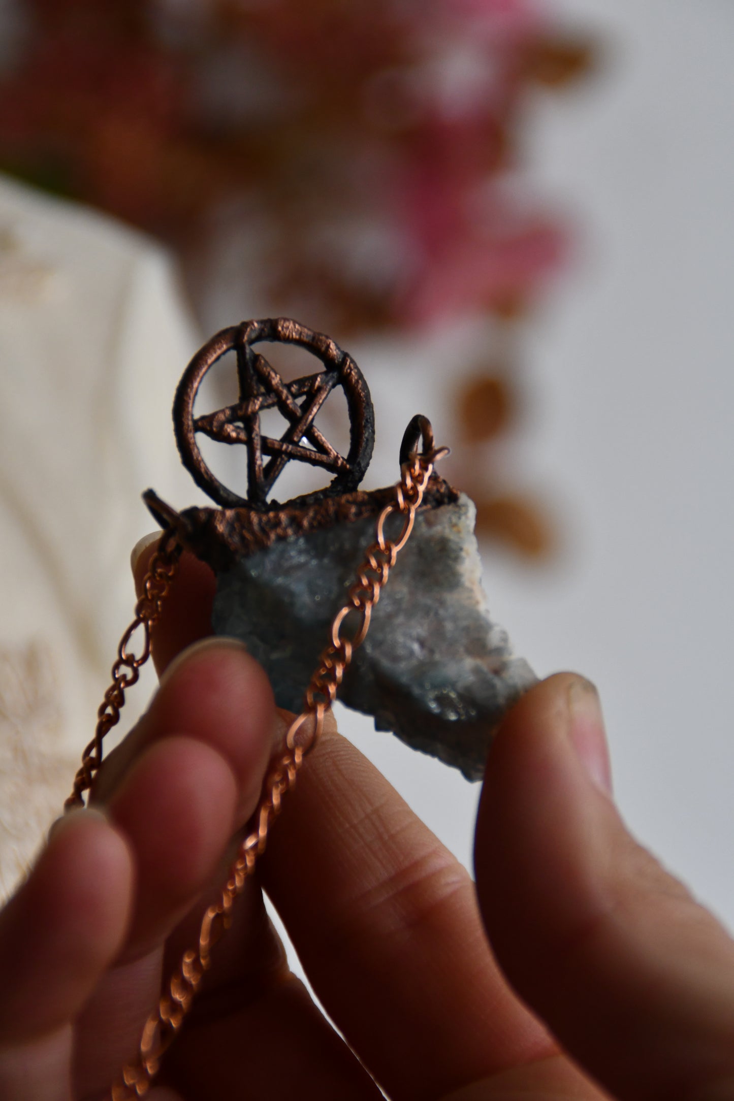 Ritual: Aqua Aura Pentacle Copper Pendant