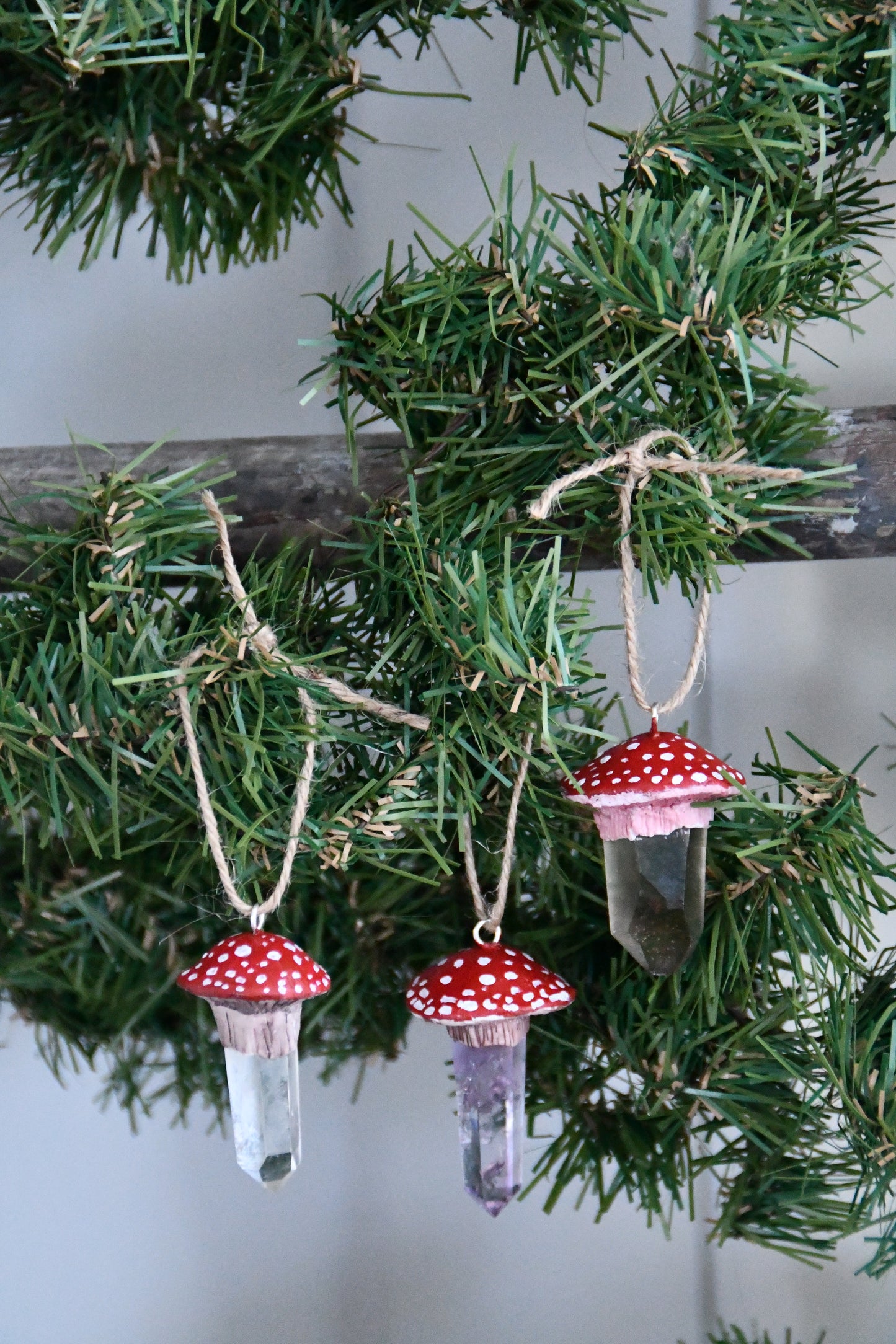 Crystal Mushroom Ornaments