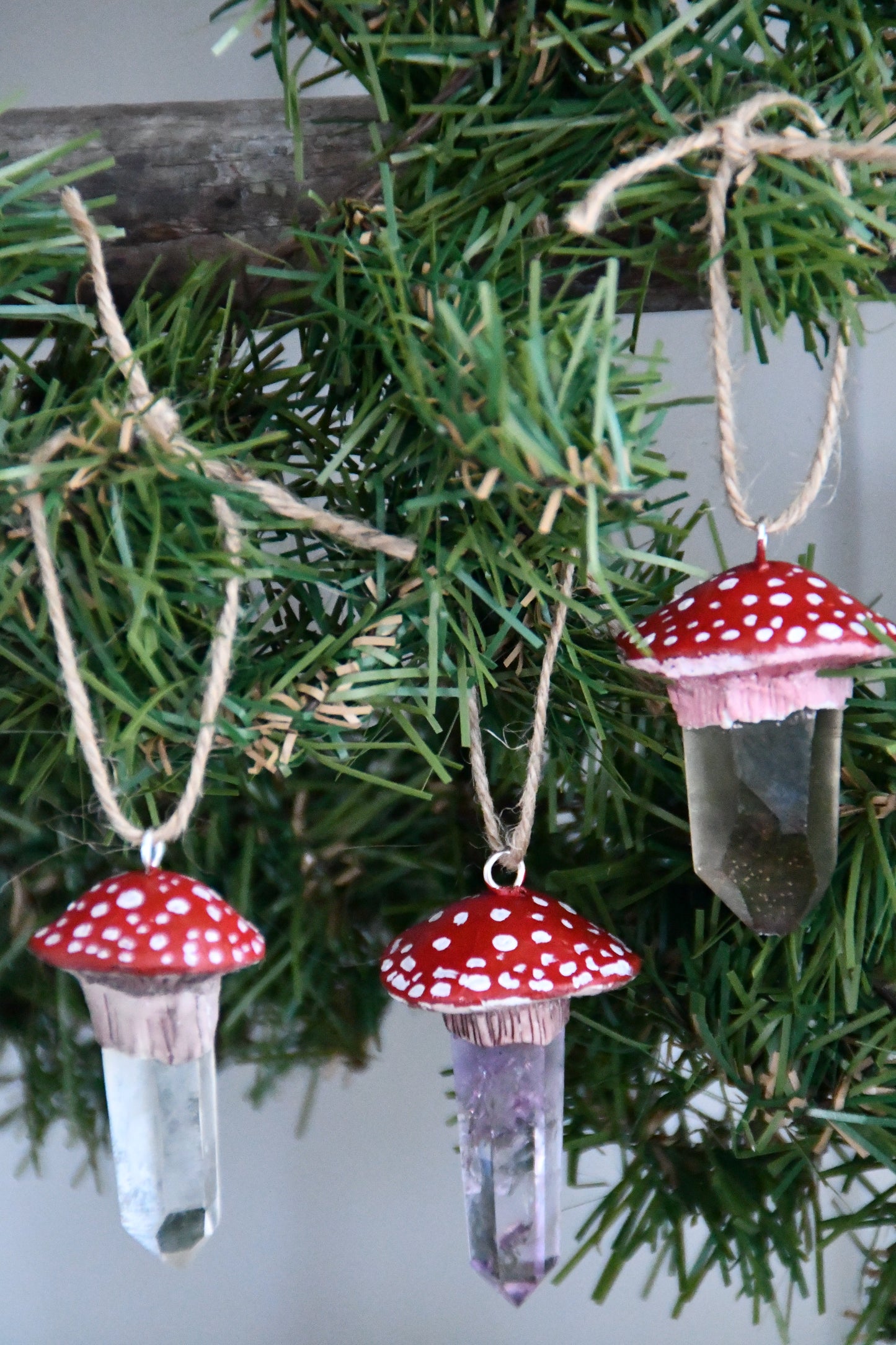 Crystal Mushroom Ornaments