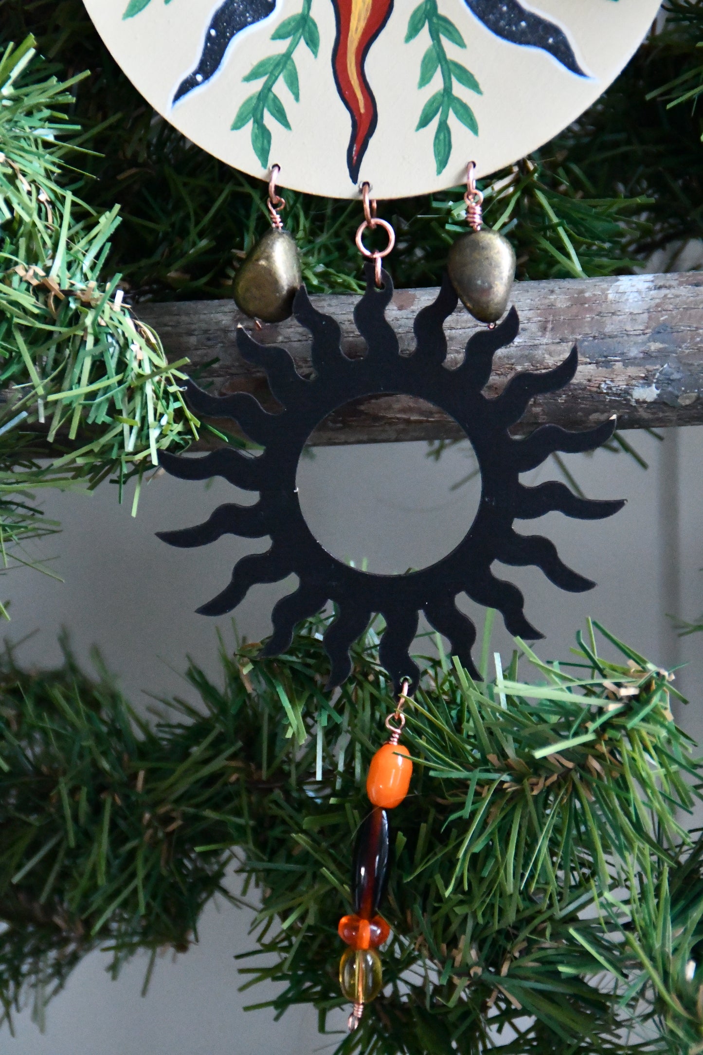 The Peaceful Sun Hand painted Ornament