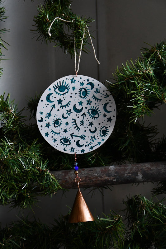 Protective Eye Collage Hand Painted Ornament