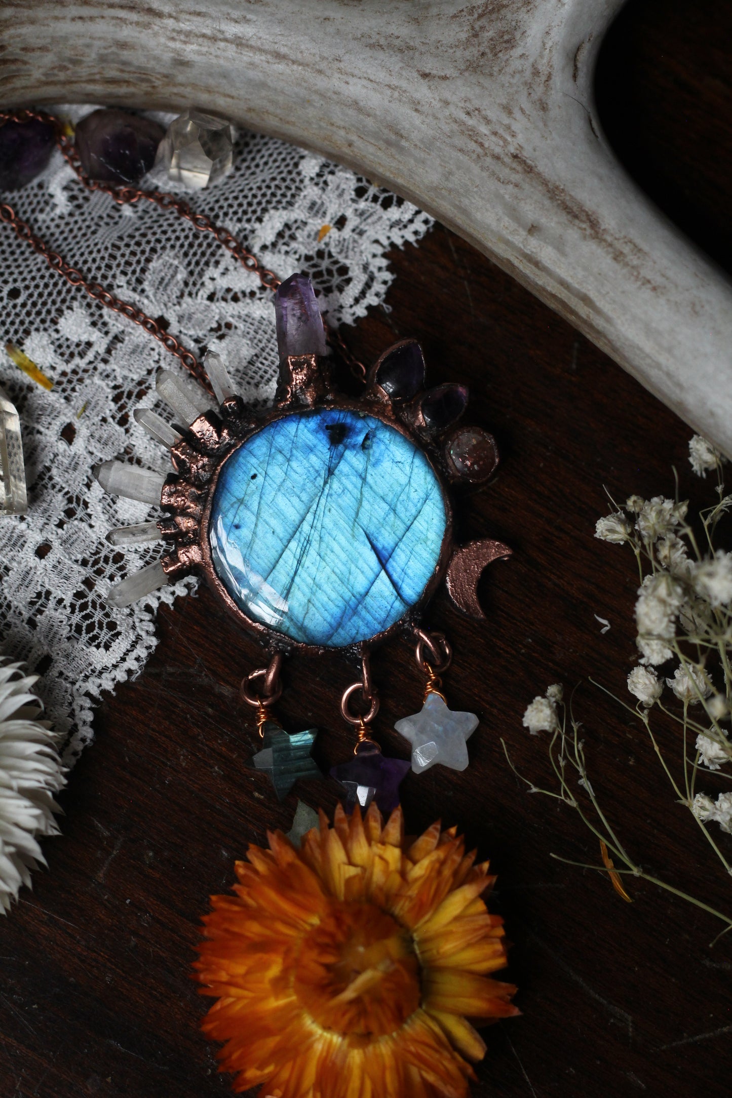 Labradorite Statement Copper Necklace