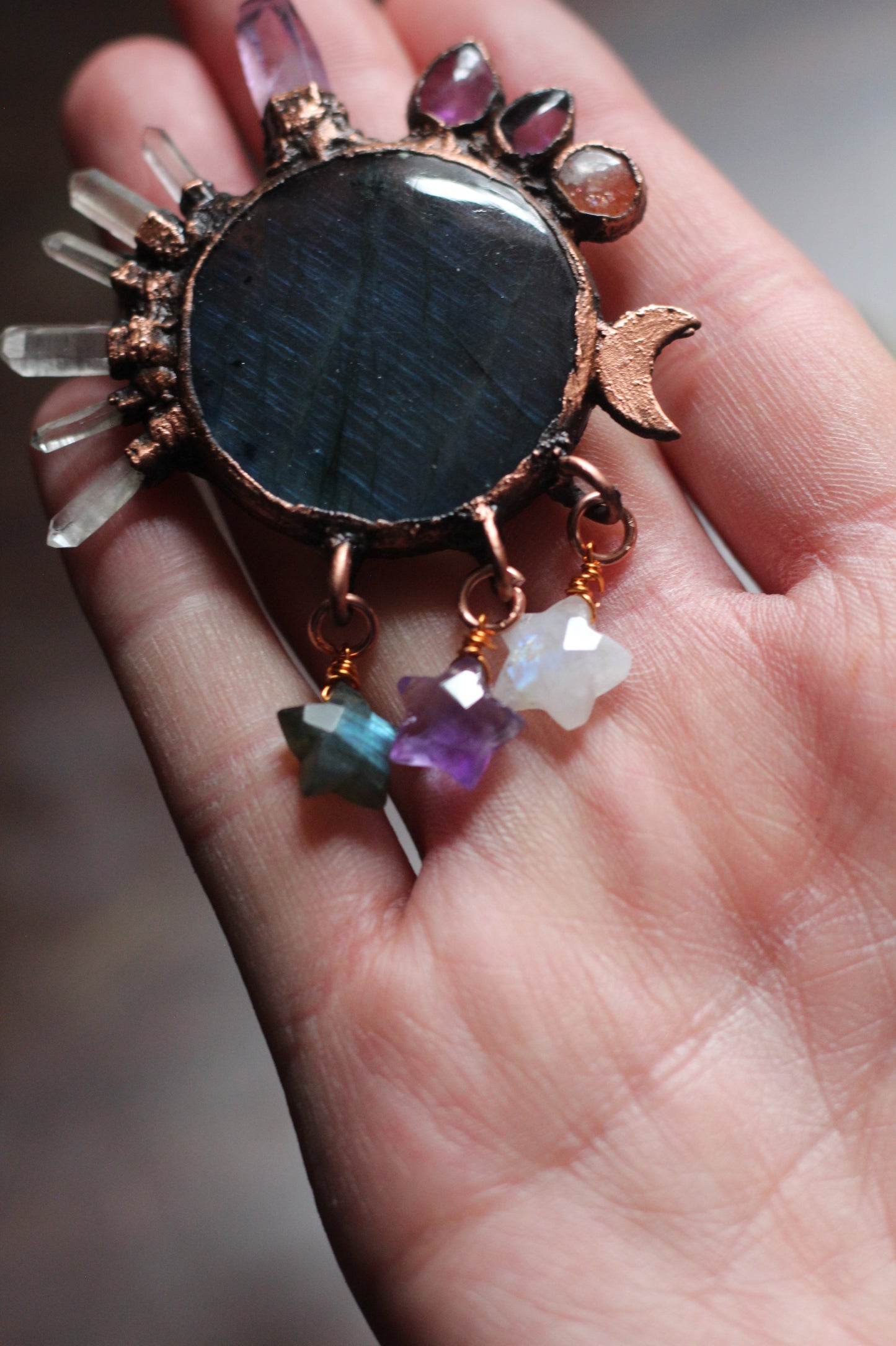 Labradorite Statement Copper Necklace