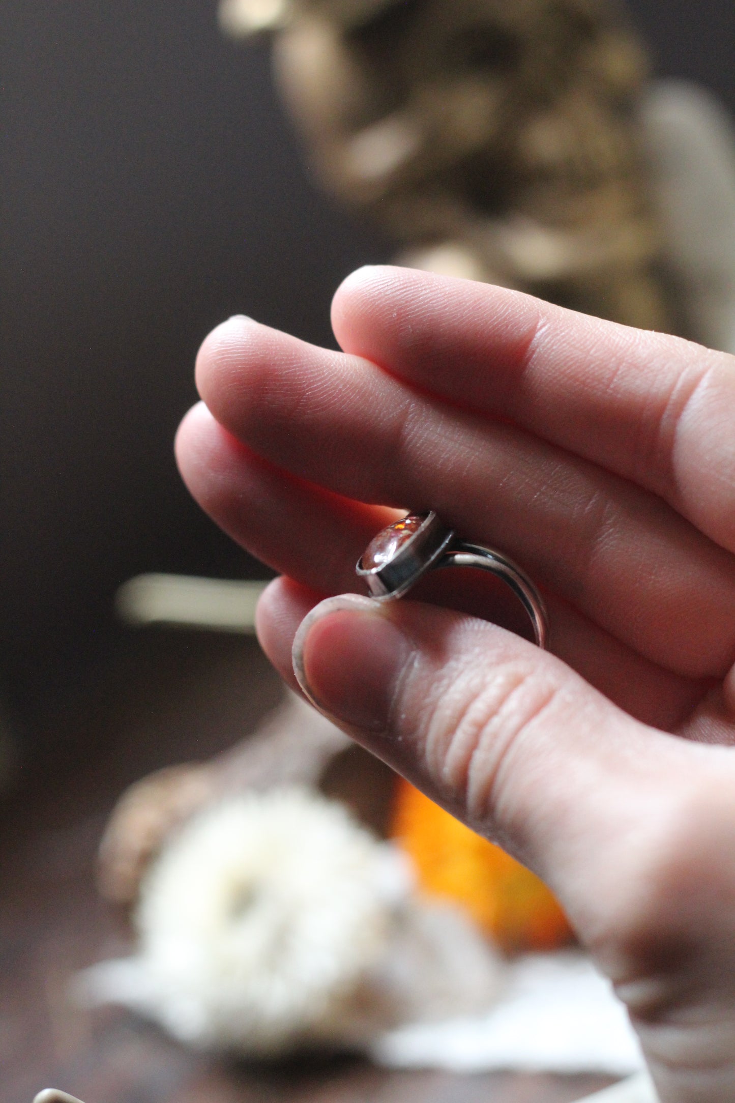 Perfectly Imperfect Sunstone Sterling Silver Ring Size 7.5