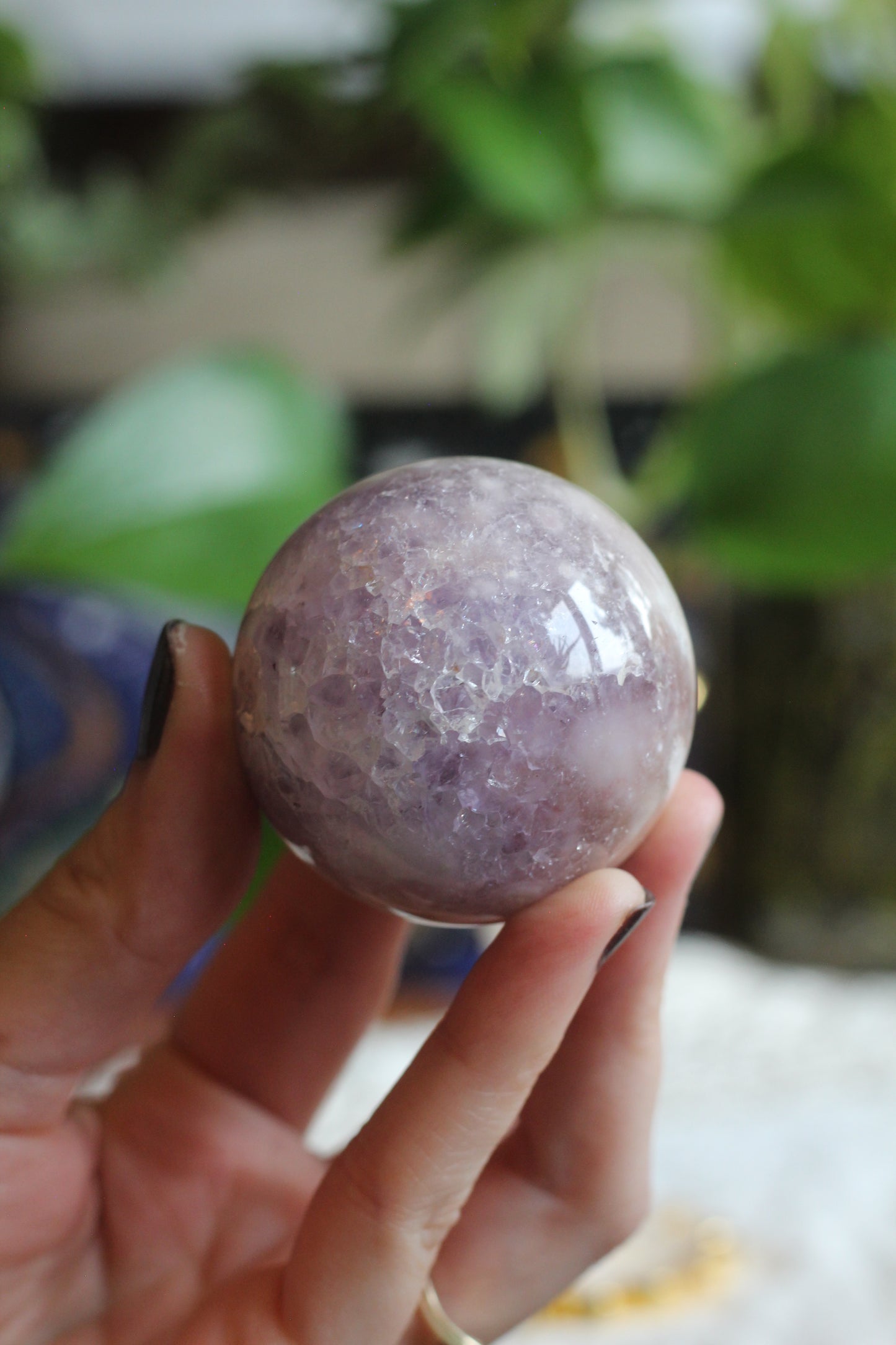 Flower Agate Amethyst Sphere