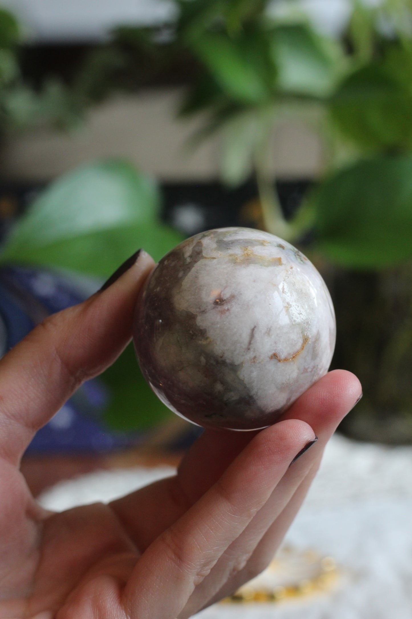 Flower Agate Amethyst Sphere