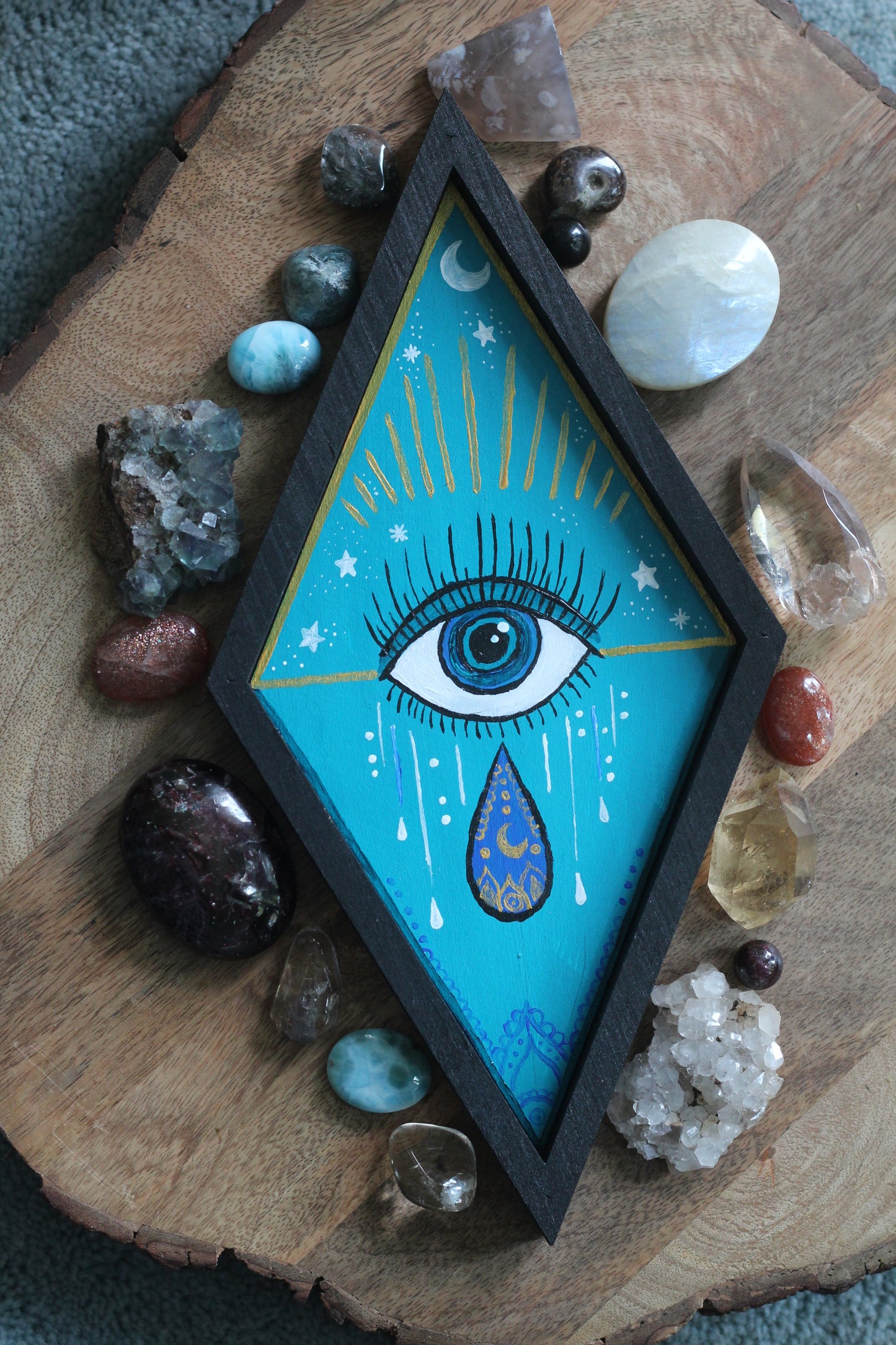 Hand Painted Eye Crystal Tray