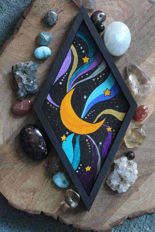 Hand Painted Moon Crystal Tray