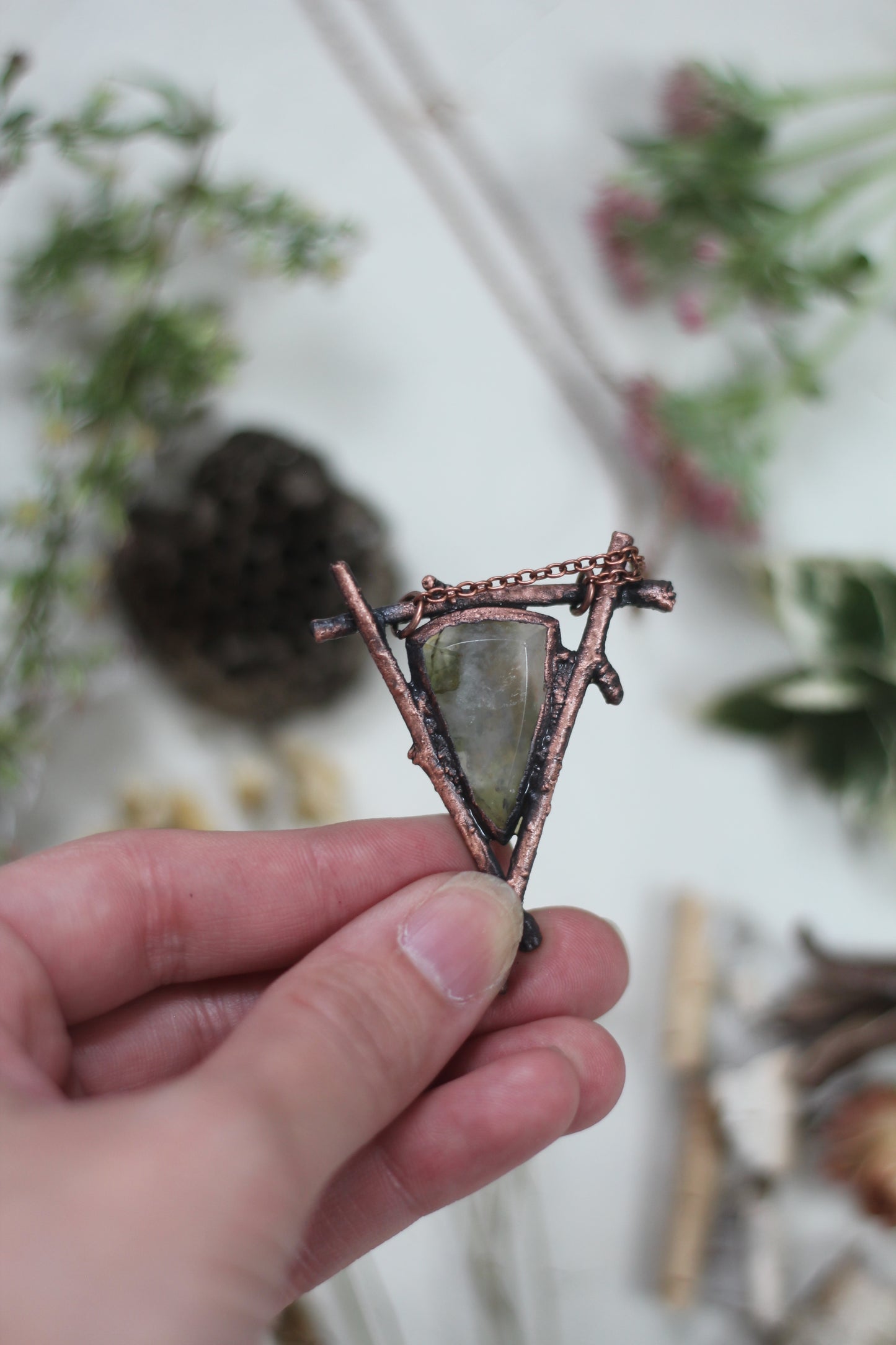 Rooted: Garden Quartz Copper Necklace