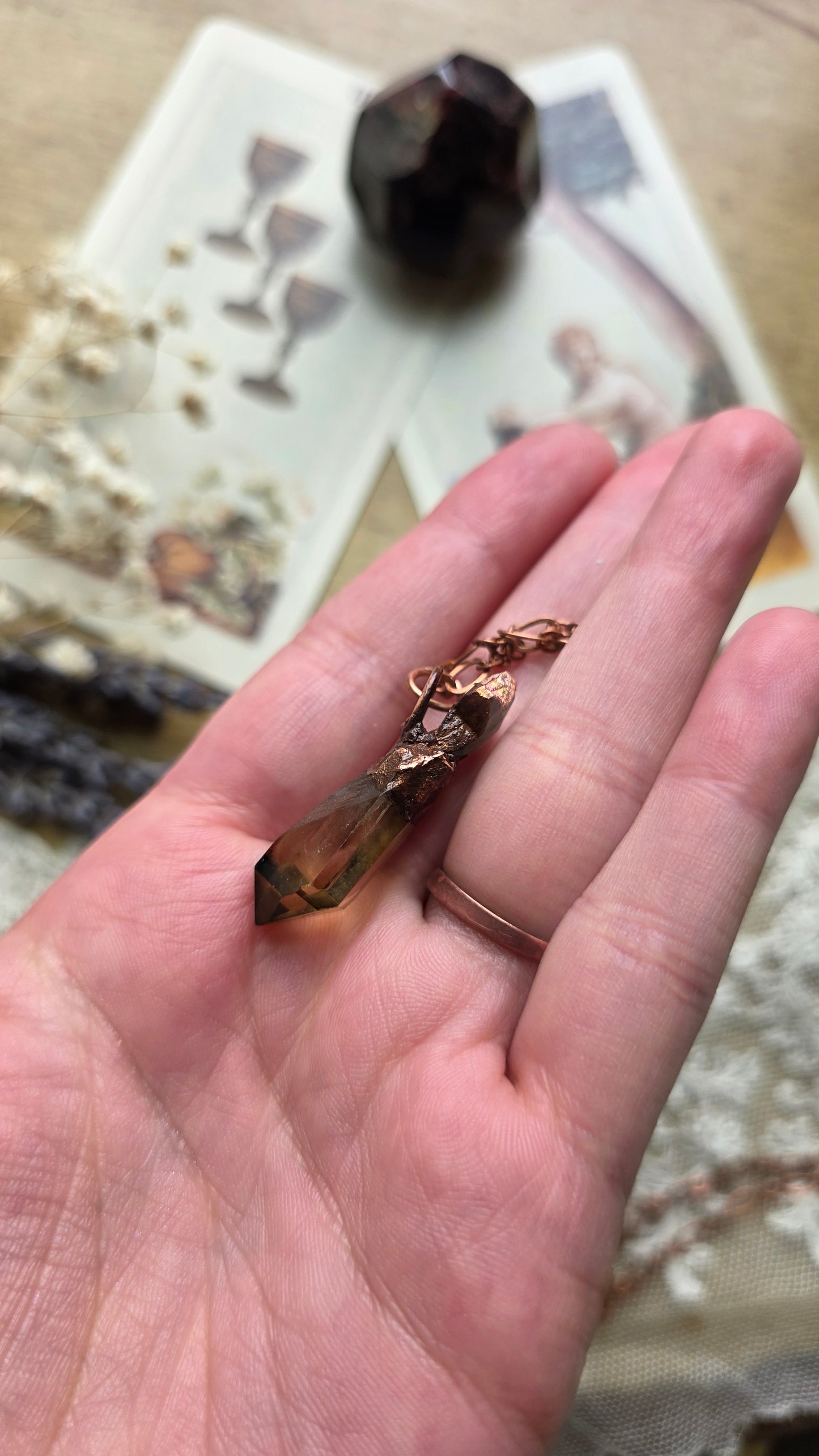 Smokey Citrine and Labradorite Star Copper Necklace
