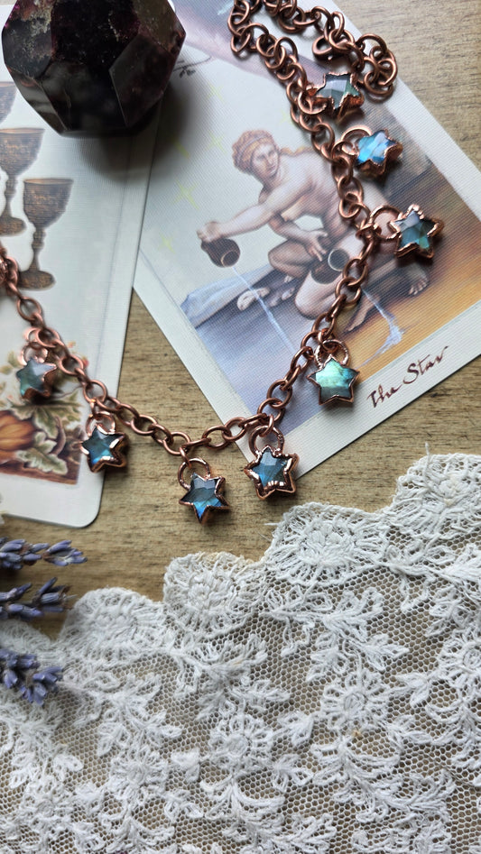 Labradorite Star Chunky Copper Necklace