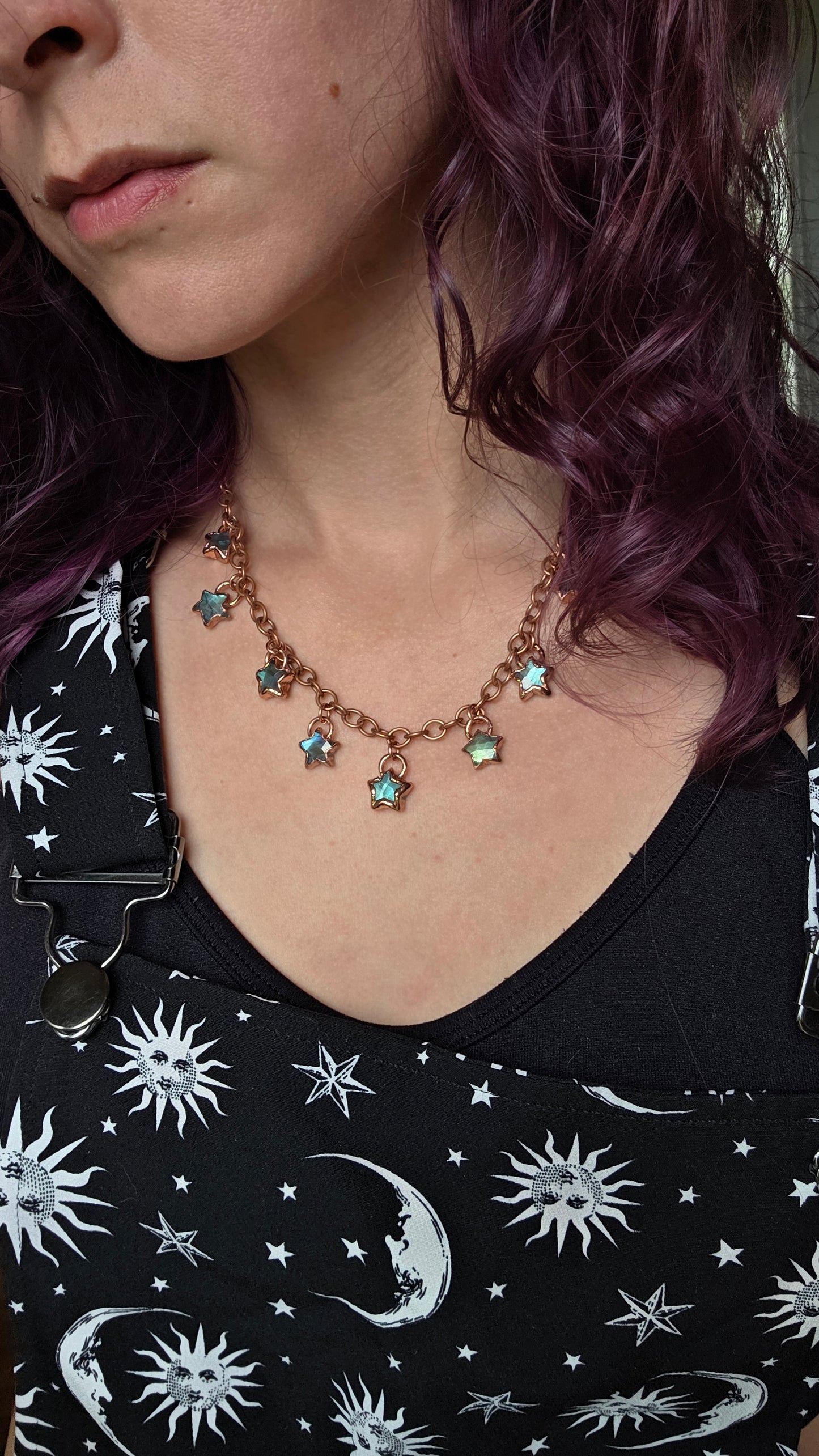 Labradorite Star Chunky Copper Necklace