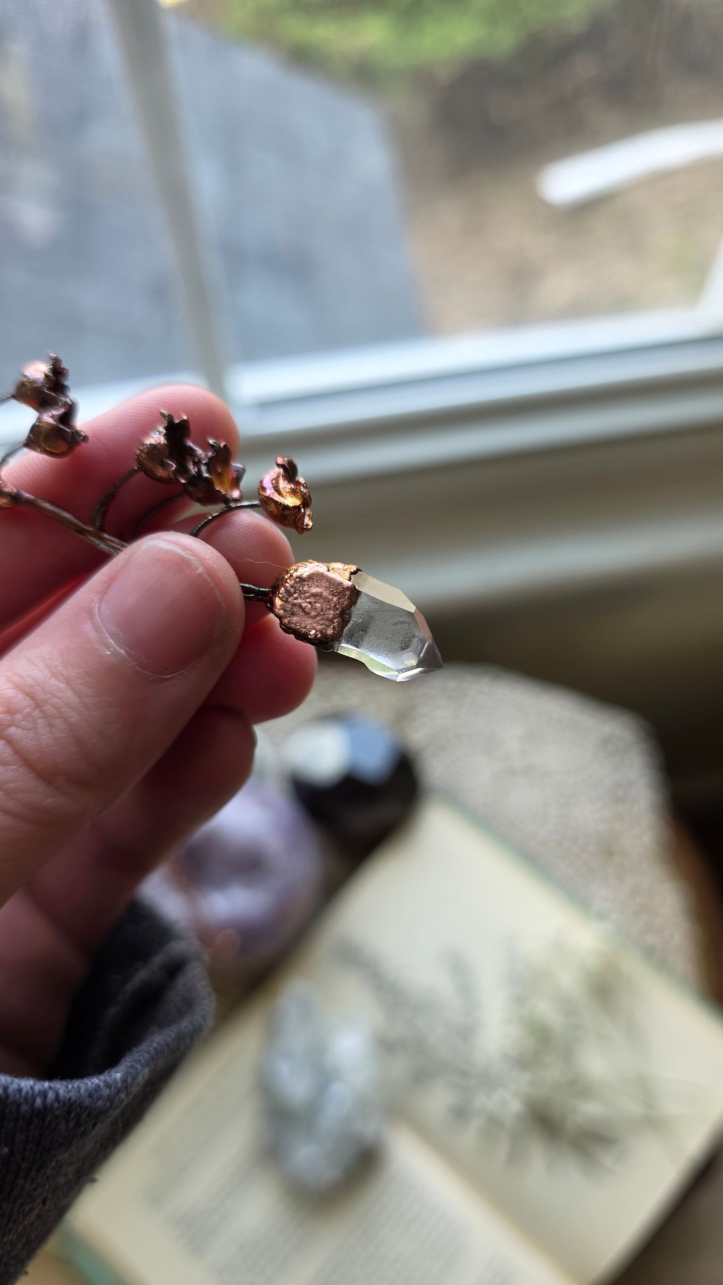 Rooted: Quartz with Real Lily of The Valley