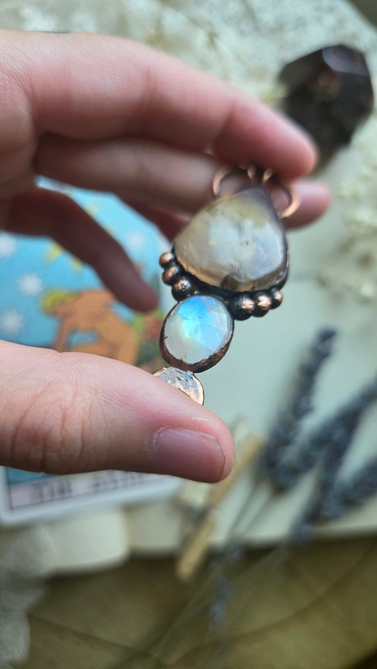Balancer: Ametrine with Moonstone Copper Pendant