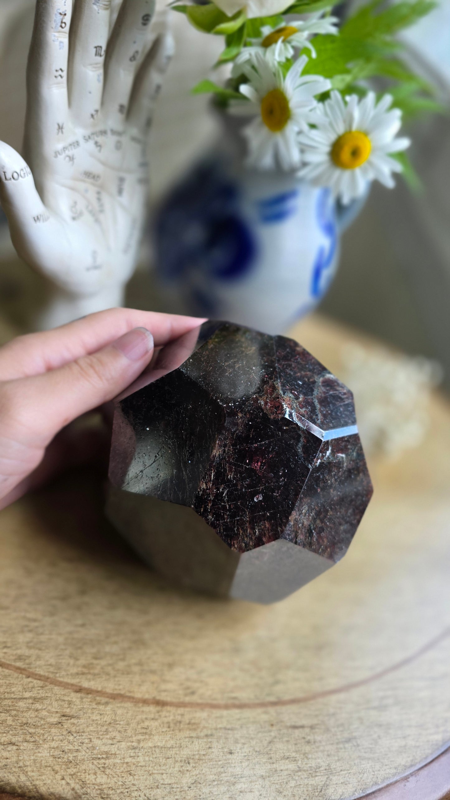 Large polished garnet dodecahedron