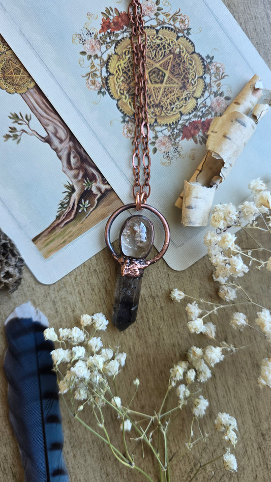 Transmute: Smokey Phantom Quartz with Manifestation Quartz