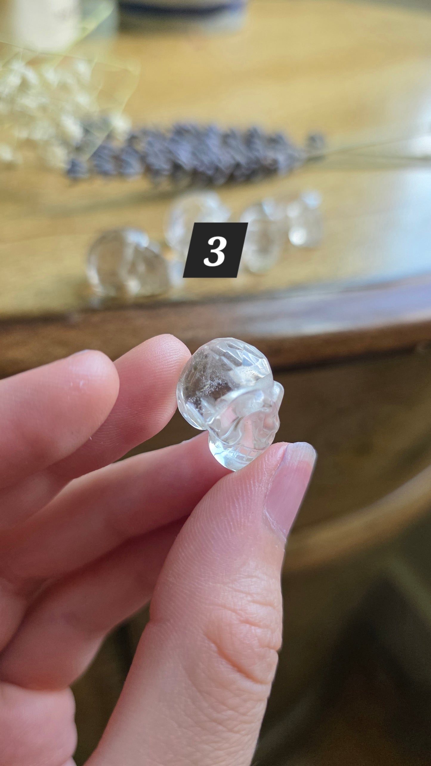 Faceted quartz skull bead necklace