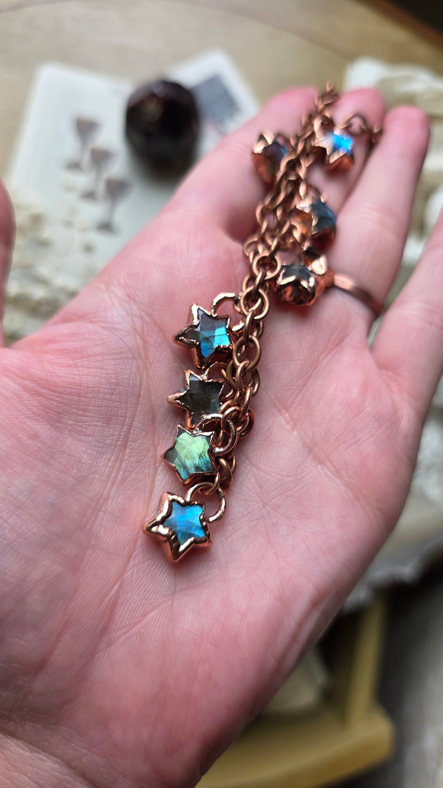 Labradorite Star Chunky Copper Necklace