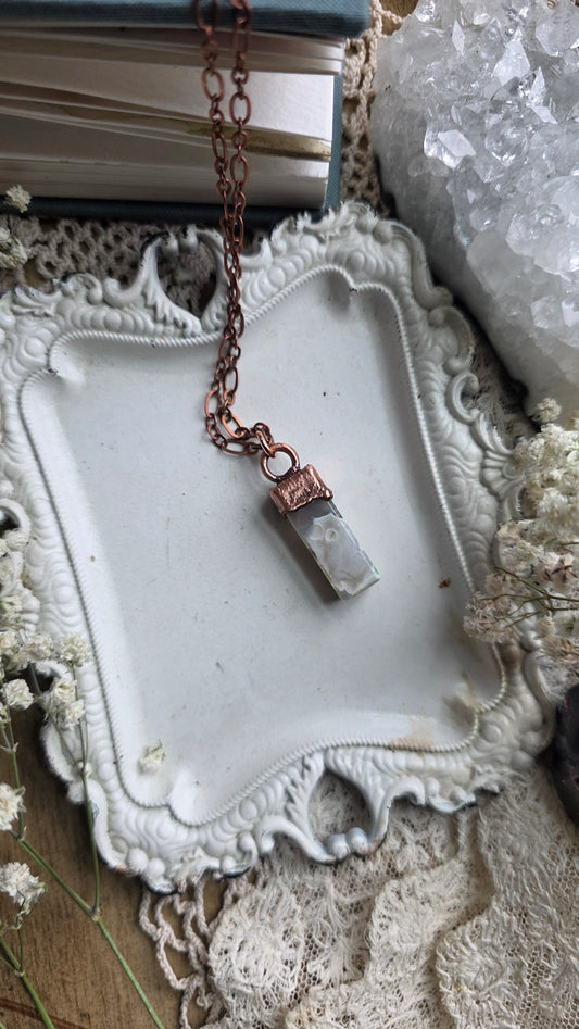 Ocean Jasper rectangle copper necklace