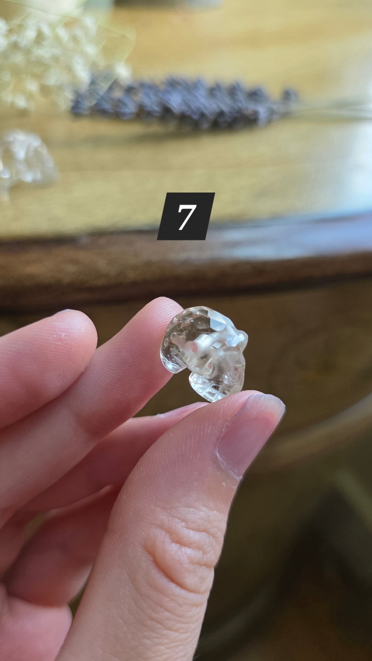 Faceted quartz skull bead necklace
