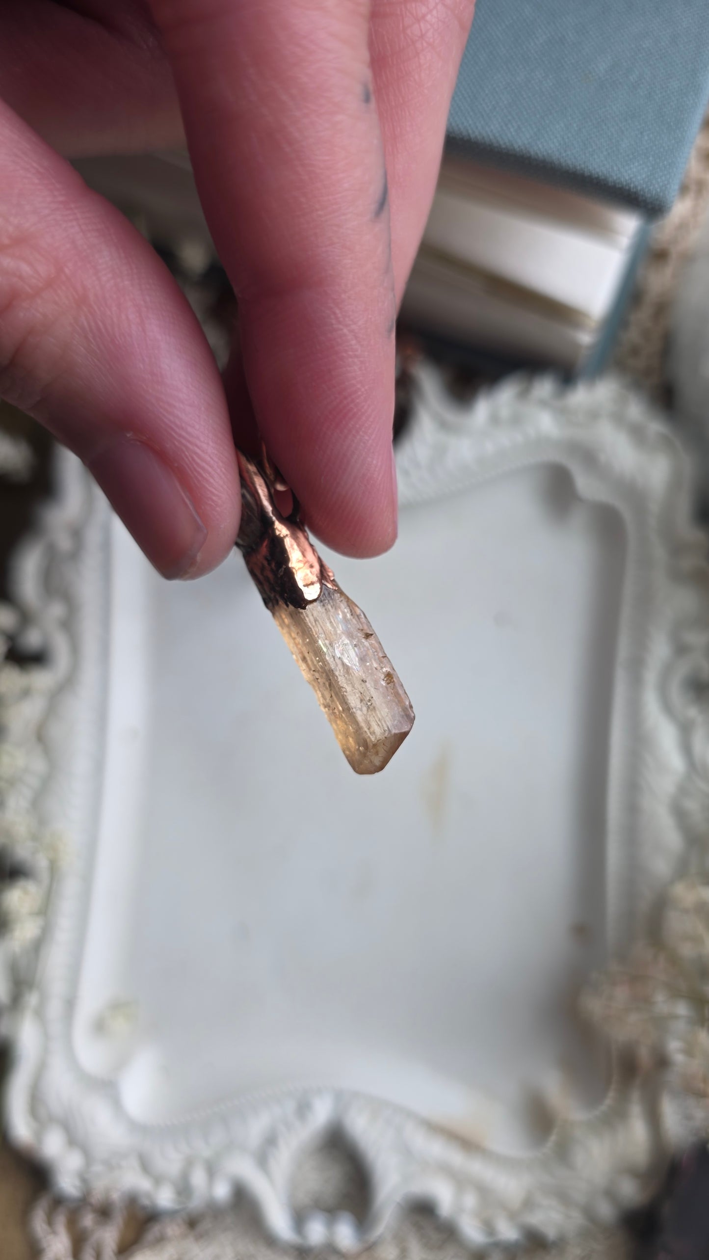 Imperial Topaz with Aquamarine Copper Necklace