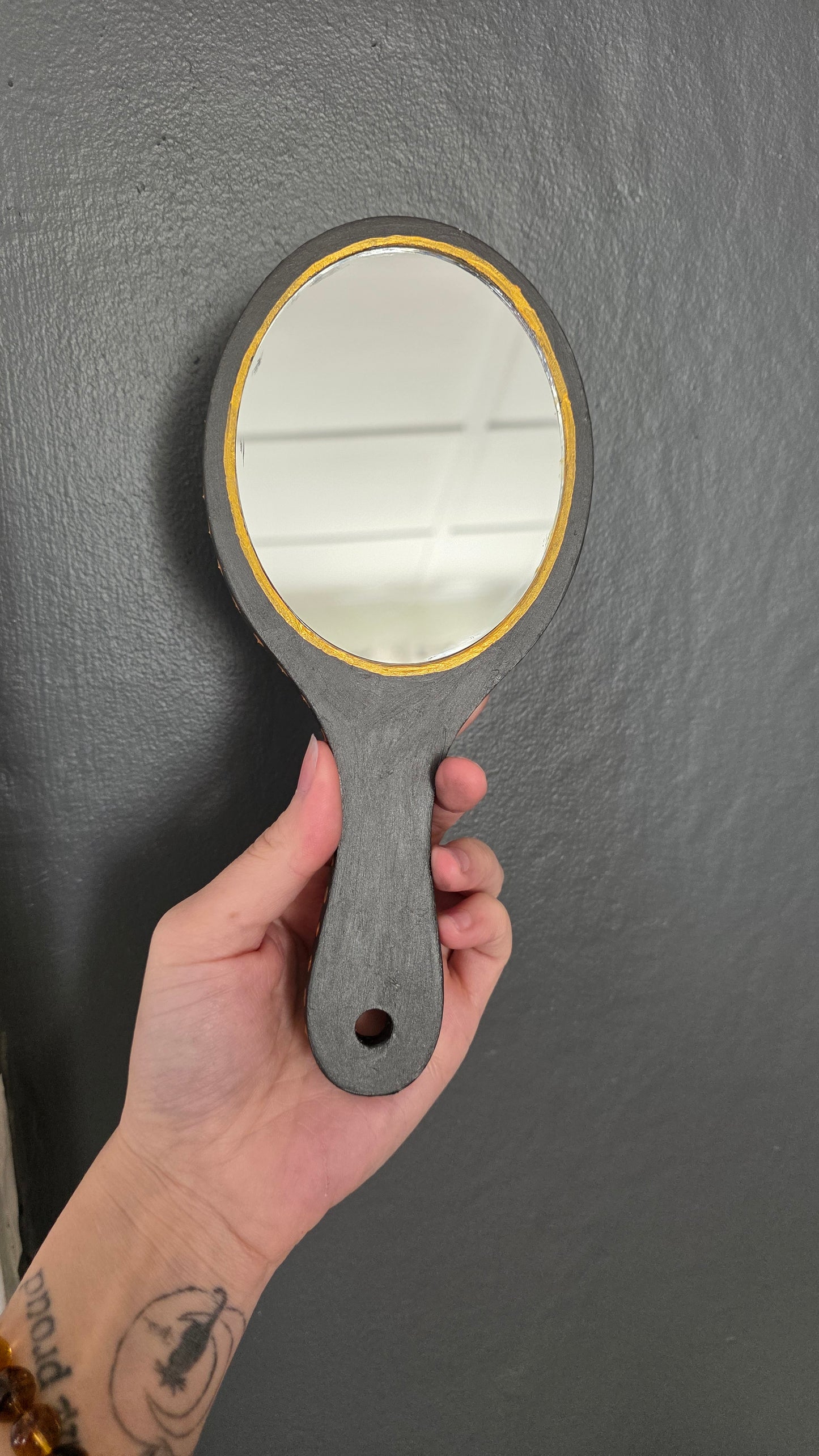 Hand Painted Wooden Hand Mirror