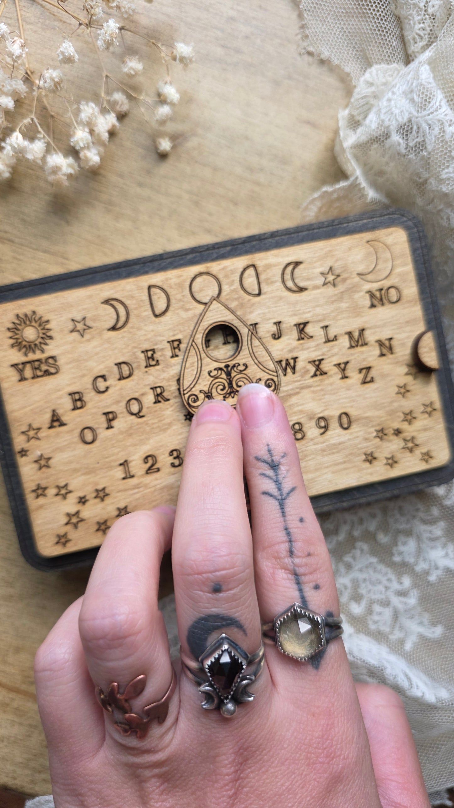 Luna: Wooden Ouija Spell and Pendulum Kit, Jdrewsilvers collaboration