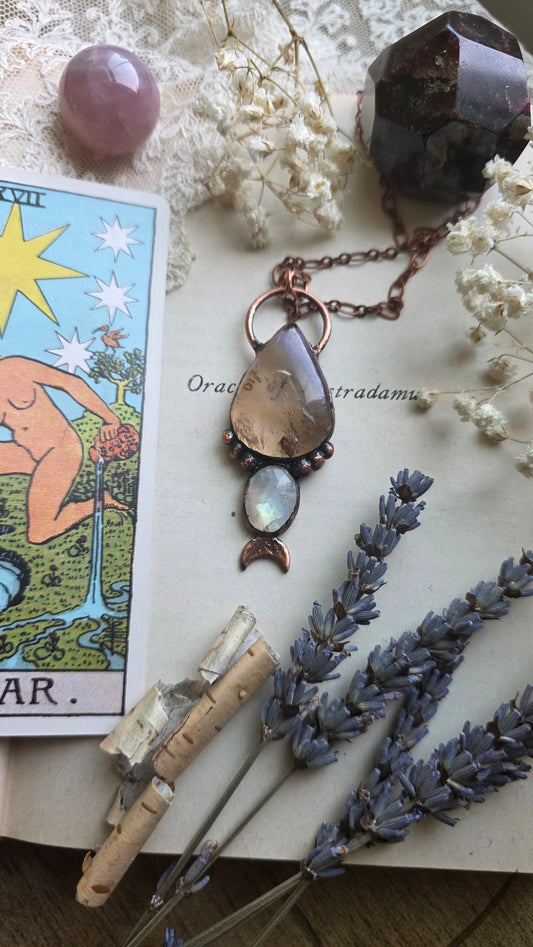 Balancer: Ametrine with Moonstone Copper Pendant