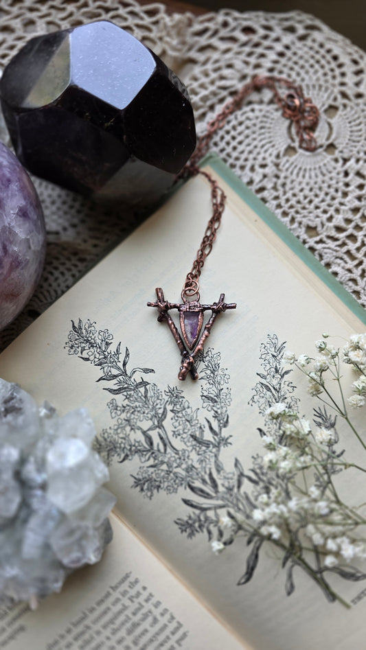 Rooted: Included Amethyst and Twig Copper Necklace