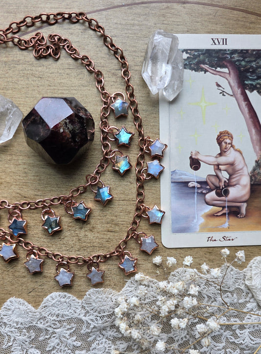 MADE TO ORDER: Gemstone star statement necklace