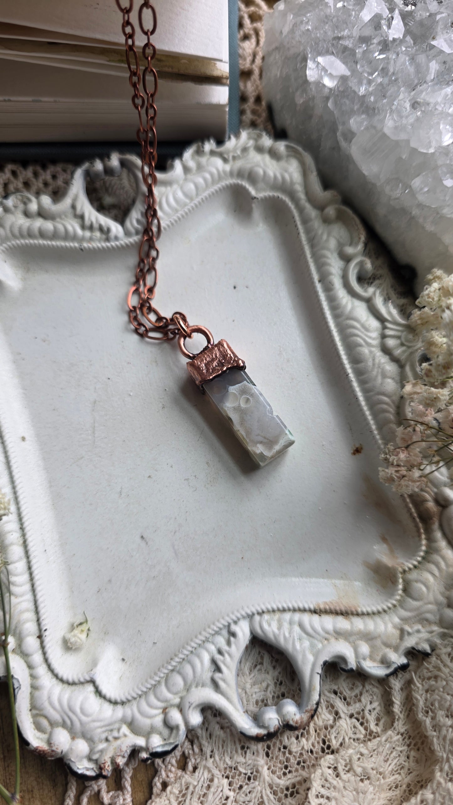 Ocean Jasper rectangle copper necklace