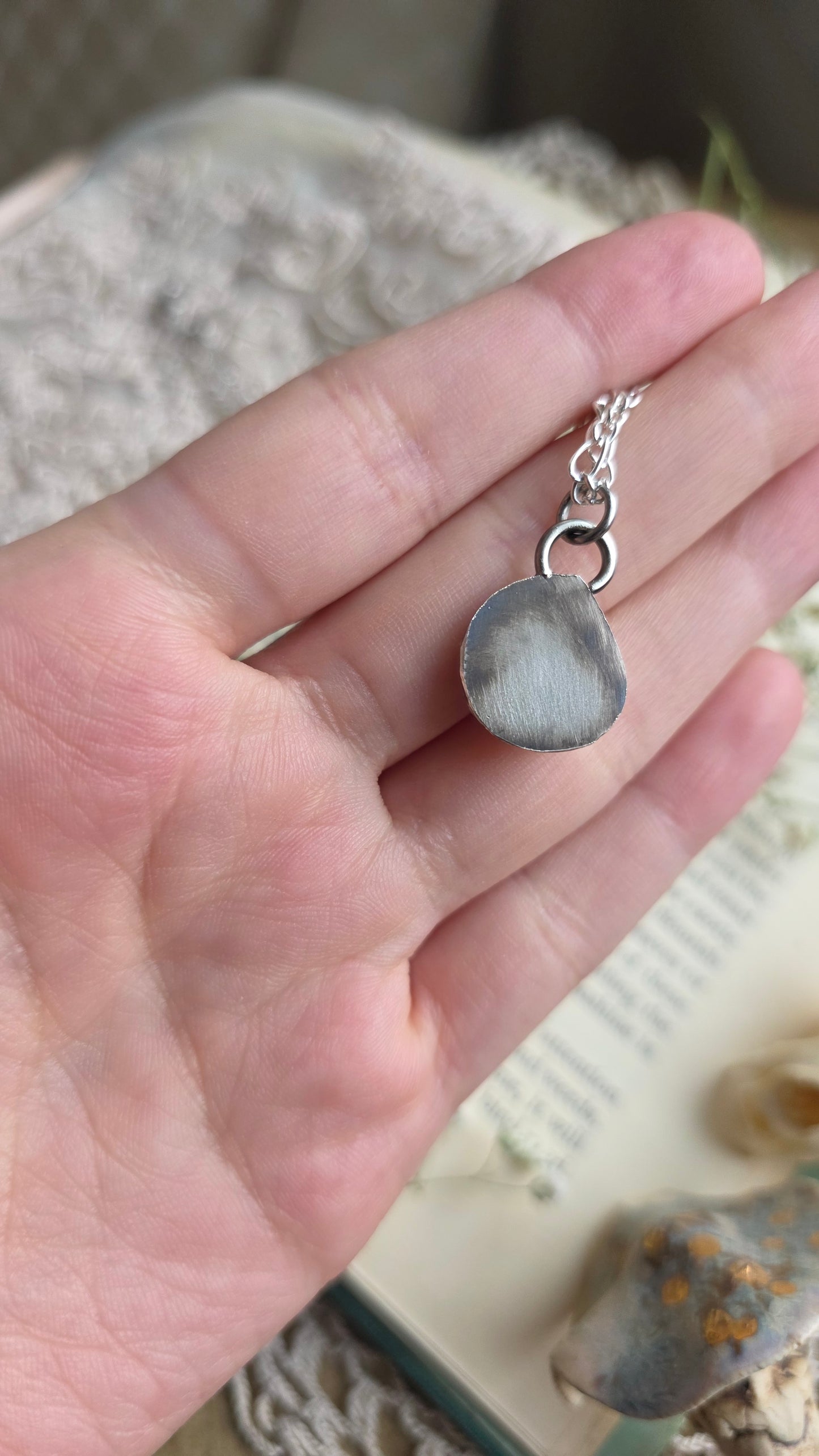 Sterling Silver Dainty Moonstone Necklace
