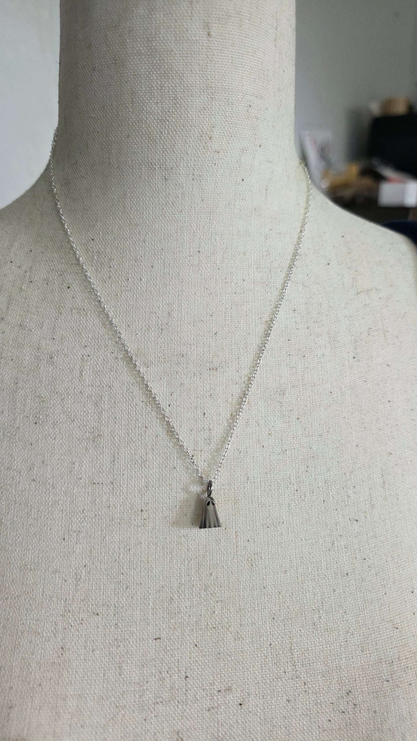 Sterling silver sheet ghost necklace
