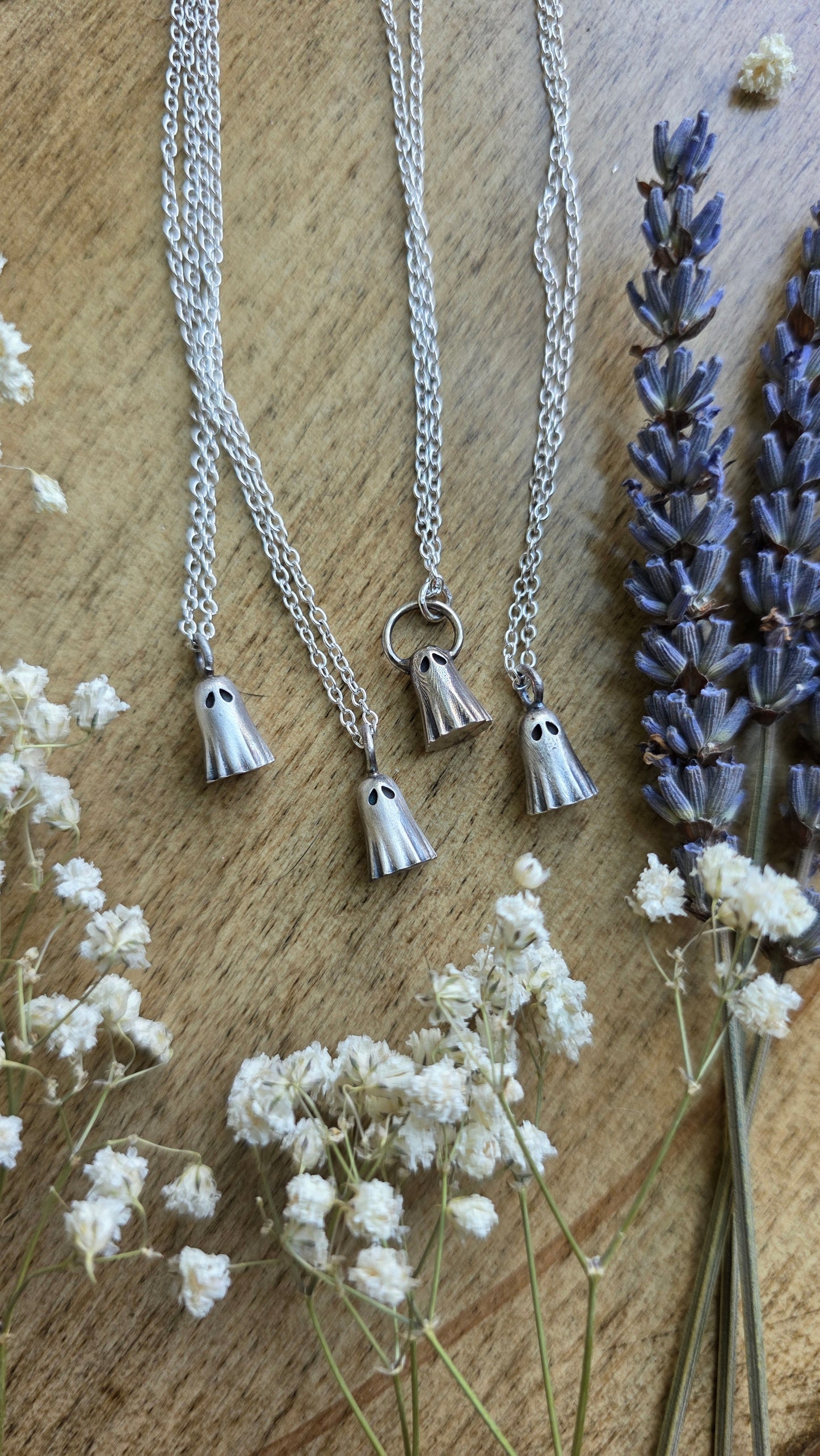 Sterling silver sheet ghost necklace