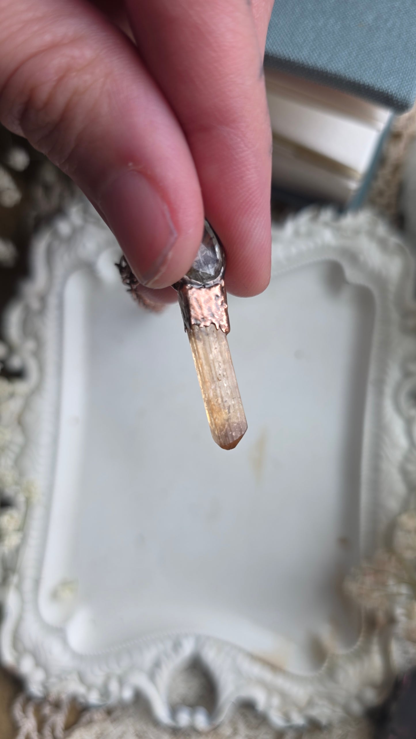Imperial Topaz with Aquamarine Copper Necklace