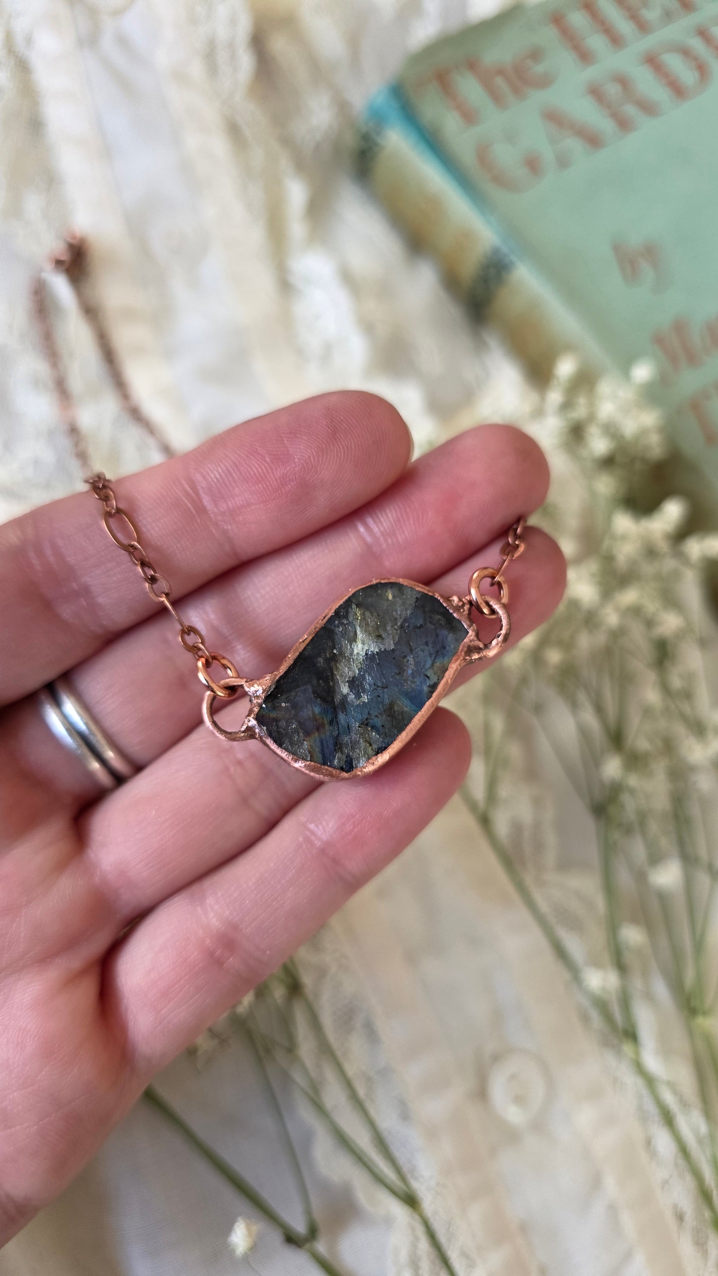 Faceted Purple Labradorite Copper Choker